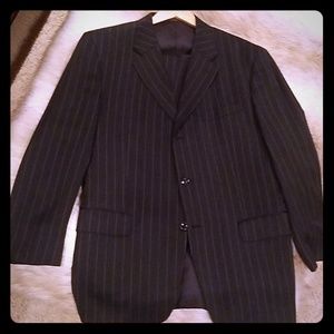 42R Jones New York black pinstripe suit